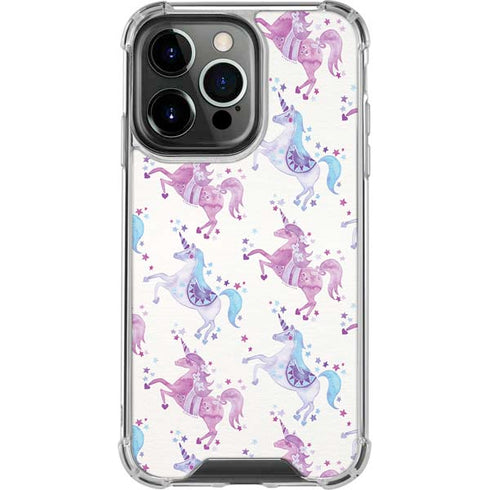 Cat Coq Purple Unicorns iPhone 14 Pro Clear Case
